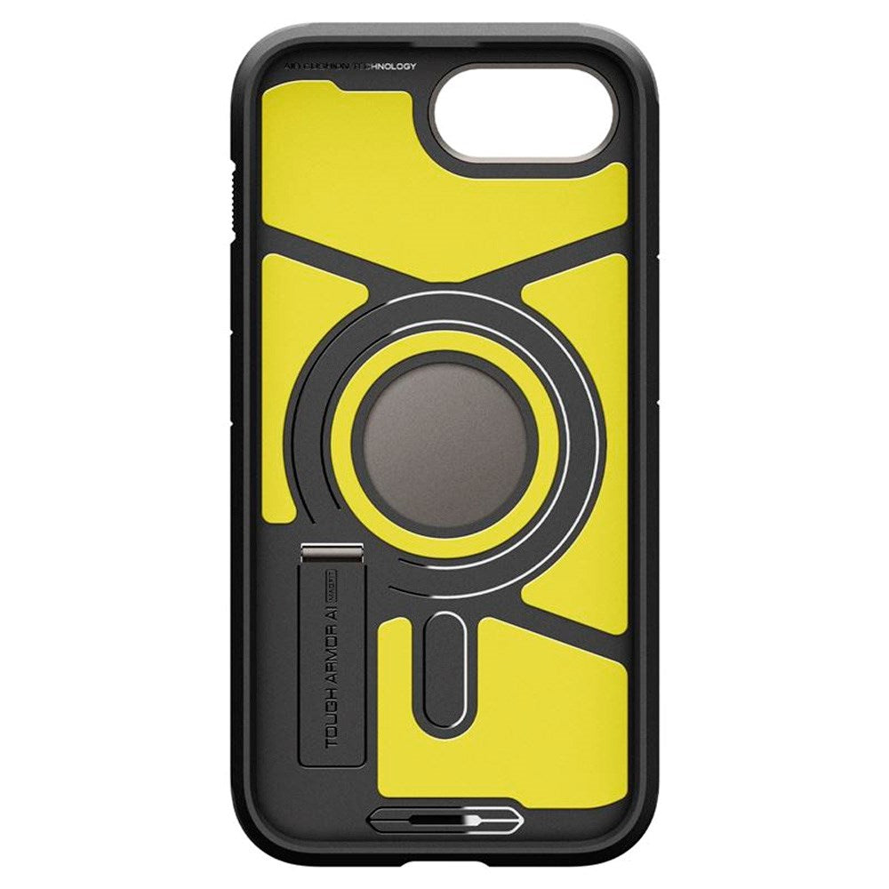 iPhone 17e / 16e Spigen Tough Armor Cover m. Kickstand - MagSafe Kompatibel - Gunmetal