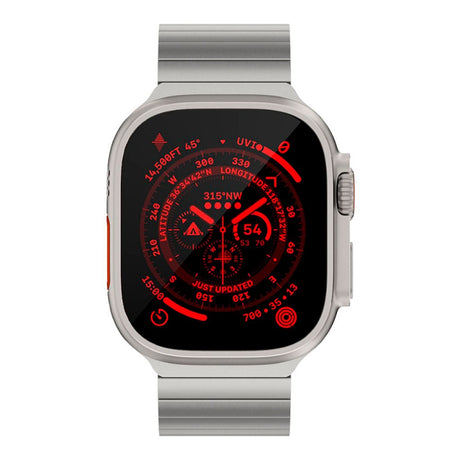 Apple Watch Ultra 1/2 (49mm) Just Mobile Titaniumlegering Rem m. DLC Belægning - Sølv