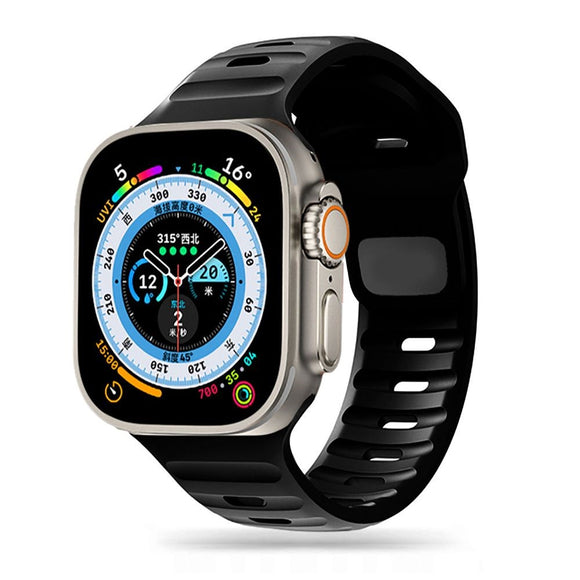 Apple Watch (42/44/SE/45/46/49mm) Tech-Protect Iconband Line Silikone Rem - Sort