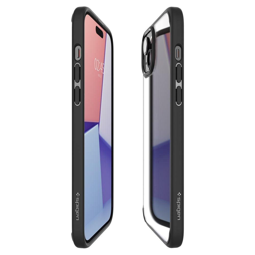 iPhone 15 Plus Spigen Ultra Hybrid Cover - Gennemsigtig / Sort