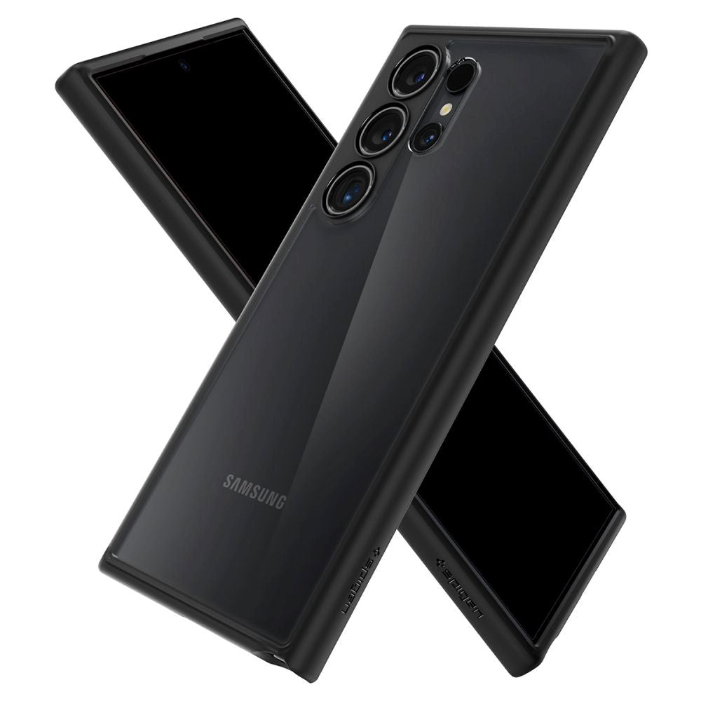Samsung Galaxy S24 Ultra Spigen Ultra Hybrid Cover - Gennemsigtig / Sort