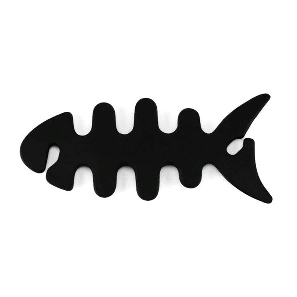 Mini Kabelopruller i Plastik - Fisk - Sort