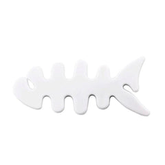 Mini Kabelopruller i Plastik - Fisk - Hvid