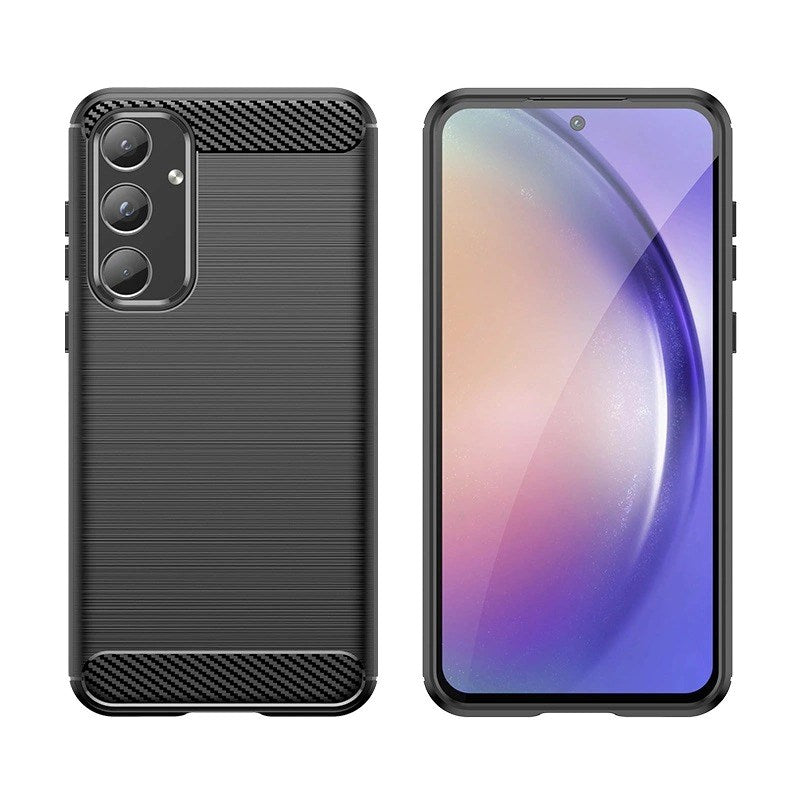 Samsung Galaxy A55 (5G) Brushed Carbon Fiber Cover - Sort