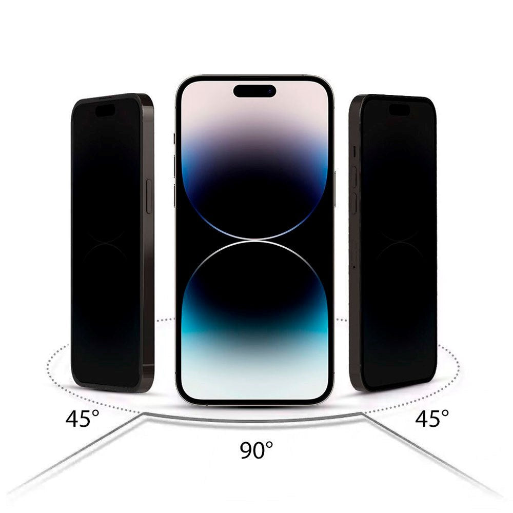 iPhone 15 Hofi Glass Pro+ Skærmbeskyttelse m. Privacy Funktion - Case Friendly - Gennemsigtig / Sort Kant
