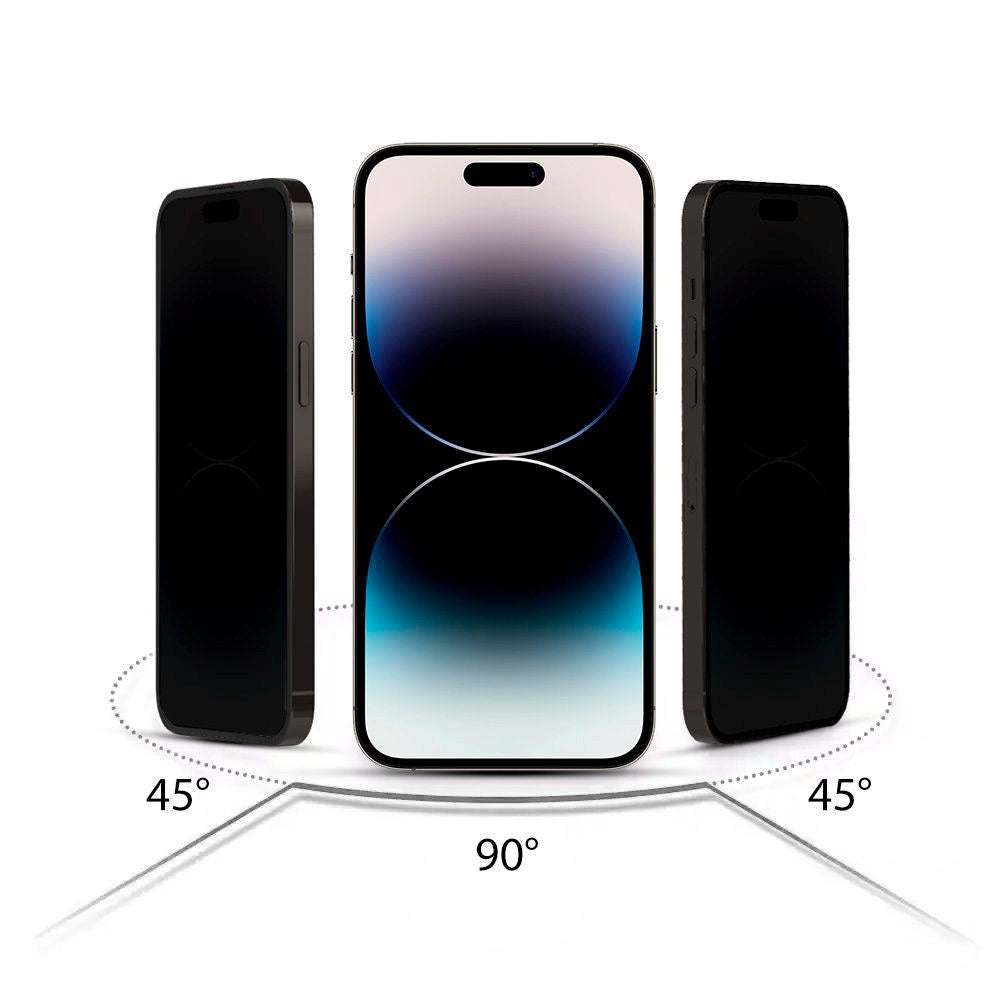 iPhone 15 Pro Max Hofi Glass Pro+ Skærmbeskyttelse m. Privacy Funktion - Case Friendly - Gennemsigtig / Sort Kant