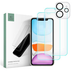 iPhone 11 Tech-Protect Supreme Beskyttelsessæt - 2 x Skærmbeskyttelse og Kameralinsebeskyttelse - Gennemsigtig