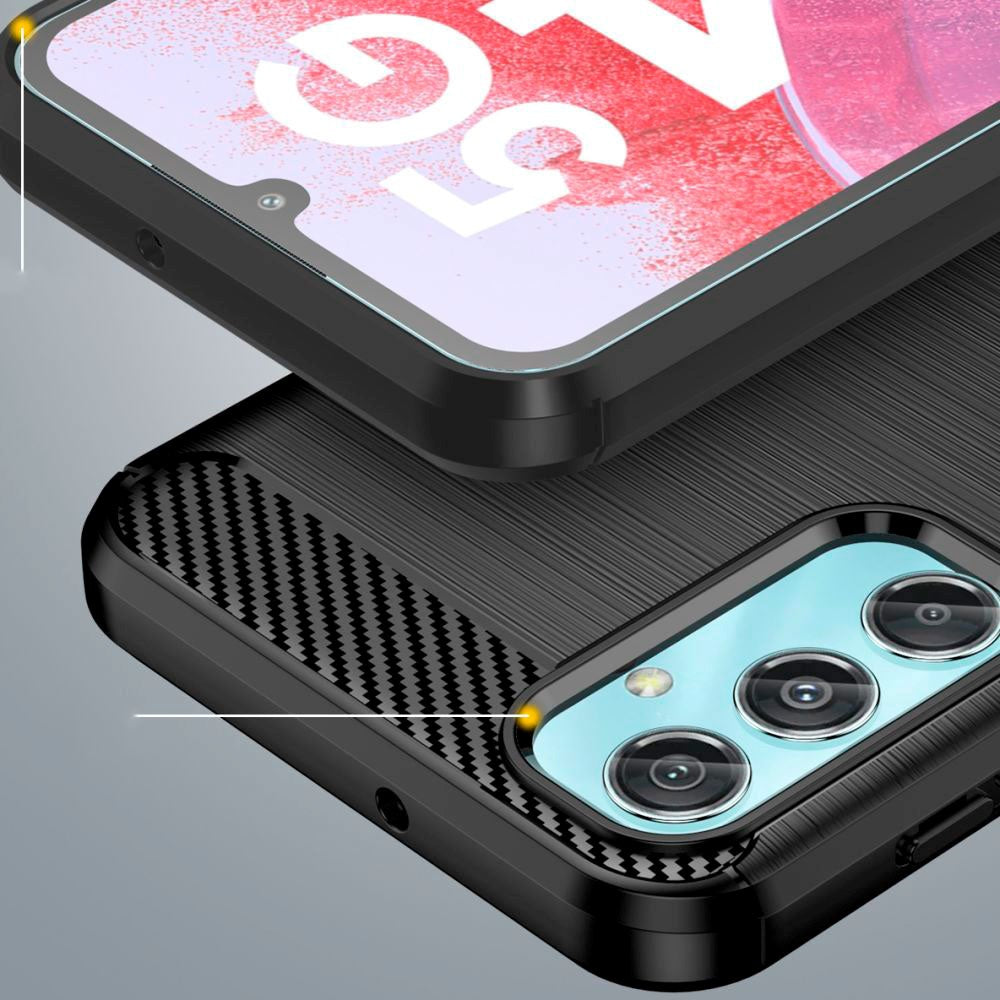 Samsung Galaxy M34 (5G) / F34 (5G) Tech-Protect Fleksibelt Plastik Carbon Cover - Sort