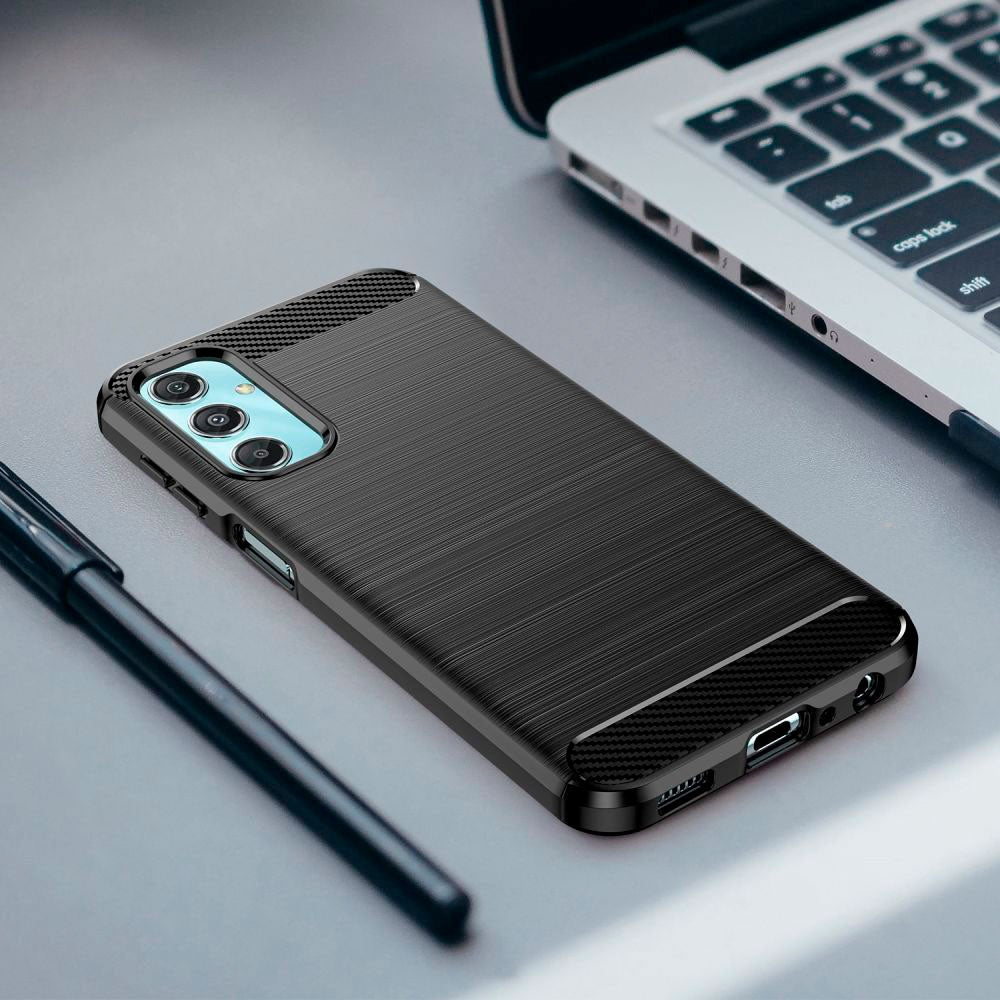 Samsung Galaxy M34 (5G) / F34 (5G) Tech-Protect Fleksibelt Plastik Carbon Cover - Sort