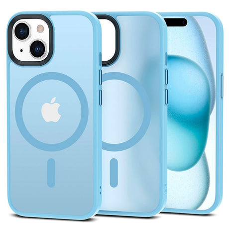 iPhone 15 Tech-Protect Magmat Cover - MagSafe Kompatibel - Mat Lyseblå