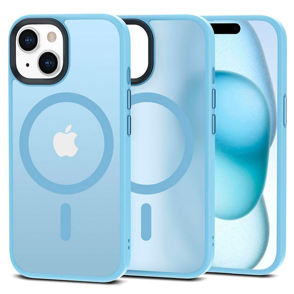 iPhone 15 Tech-Protect Magmat Cover - MagSafe Kompatibel - Mat Lyseblå