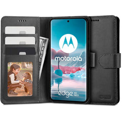 Motorola Edge 40 Neo Tech-Protect Wallet m. Pung & Ståfunktion - Sort
