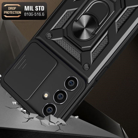 Samsung Galaxy S23 FE Tech-Protect Camshield m. Magnetisk Fingerring & Ståfunktion - Sort