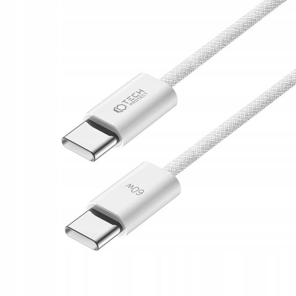 Tech-Protect Ultraboost Classic 60W/3A USB-C til USB-C Kabel 1m - Hvid