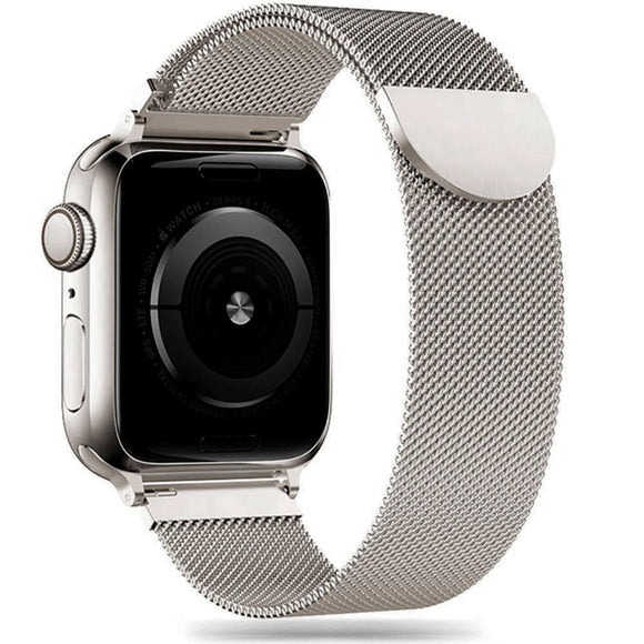 Apple Watch (42/44/SE/45/46/49mm) Tech-Protect Milanse Band Rustfri Stål Rem - Stålfarvet