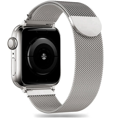 Apple Watch (38/40/SE/41/42mm) Tech-Protect Milanese Rustfri Stål Rem - Starlight