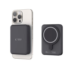 Tech-Protect LifeMag Trådløs & Magnetisk Powerbank 10000 mAh - MagSafe Kompatibel - Sort