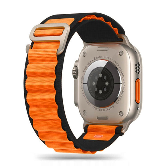 Apple Watch (44/SE/45/46/49mm)) Tech-Protect Nylon Pro Rem - Sort / Orange