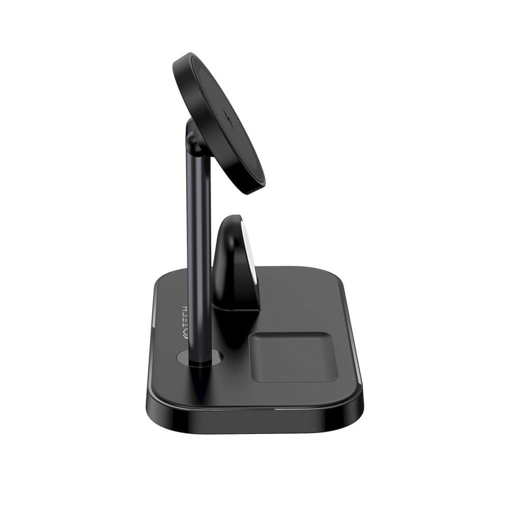 Tech-Protect A22 3-in-1 Trådløs Oplader 15W - MagSafe Kompatibel - Sort