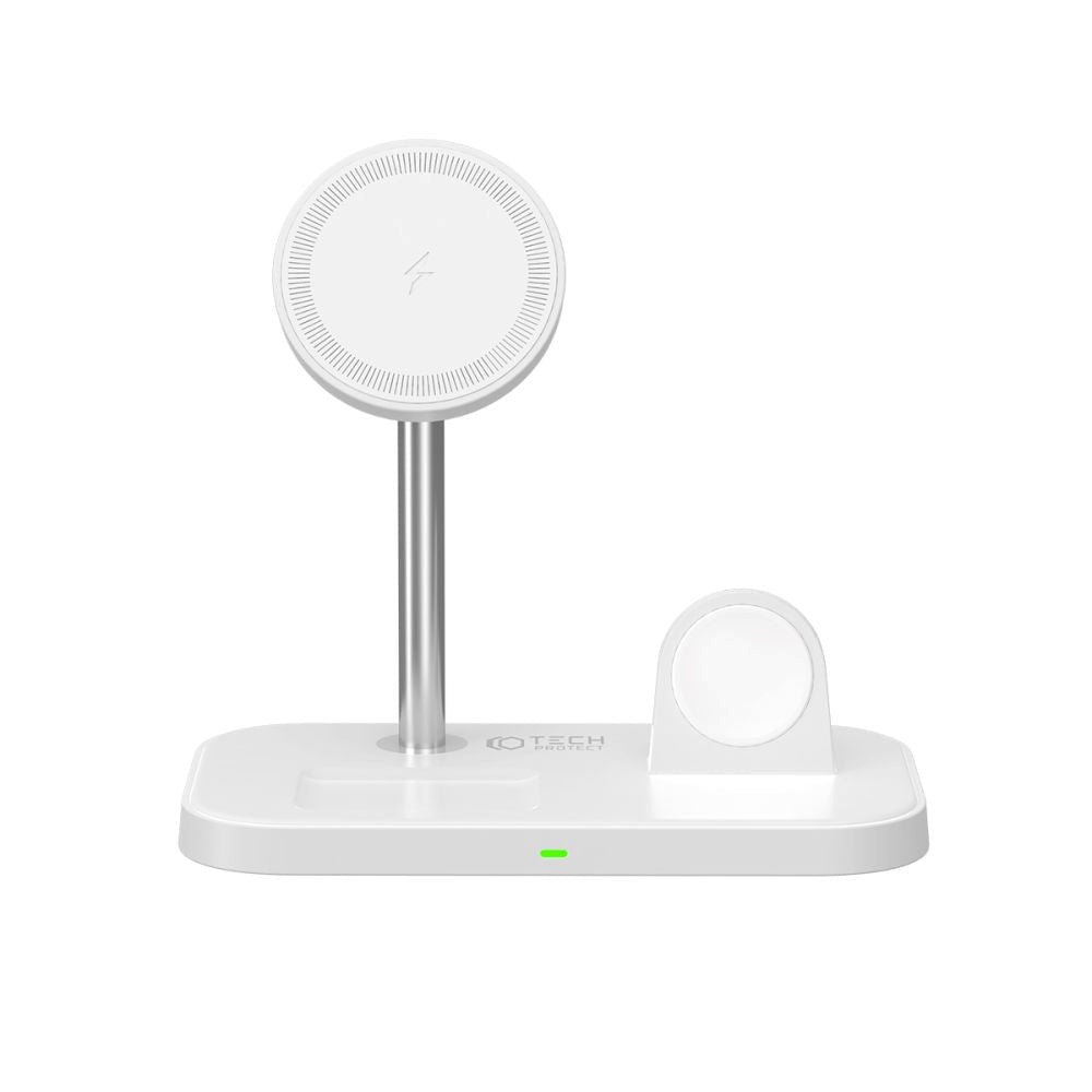 Tech-Protect A22 3-in-1 Trådløs Oplader 15W - MagSafe Kompatibel - Hvid