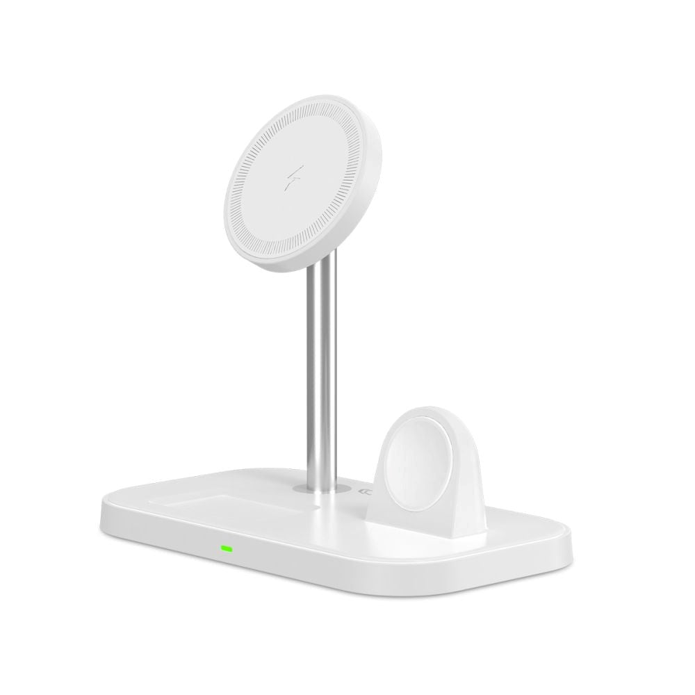 Tech-Protect A22 3-in-1 Trådløs Oplader 15W - MagSafe Kompatibel - Hvid