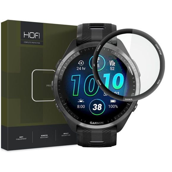 Garmin Forerunner 965 Hofi Hybrid Pro+ Skærmbeskyttelse - Gennemsigtig / Sort
