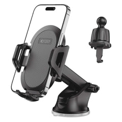 Tech-Protect V5 Universal Mobilholder til Bil - Instrumentbræt & Ventilationsanlæg - Mobil: 50 - 90mm - Sort