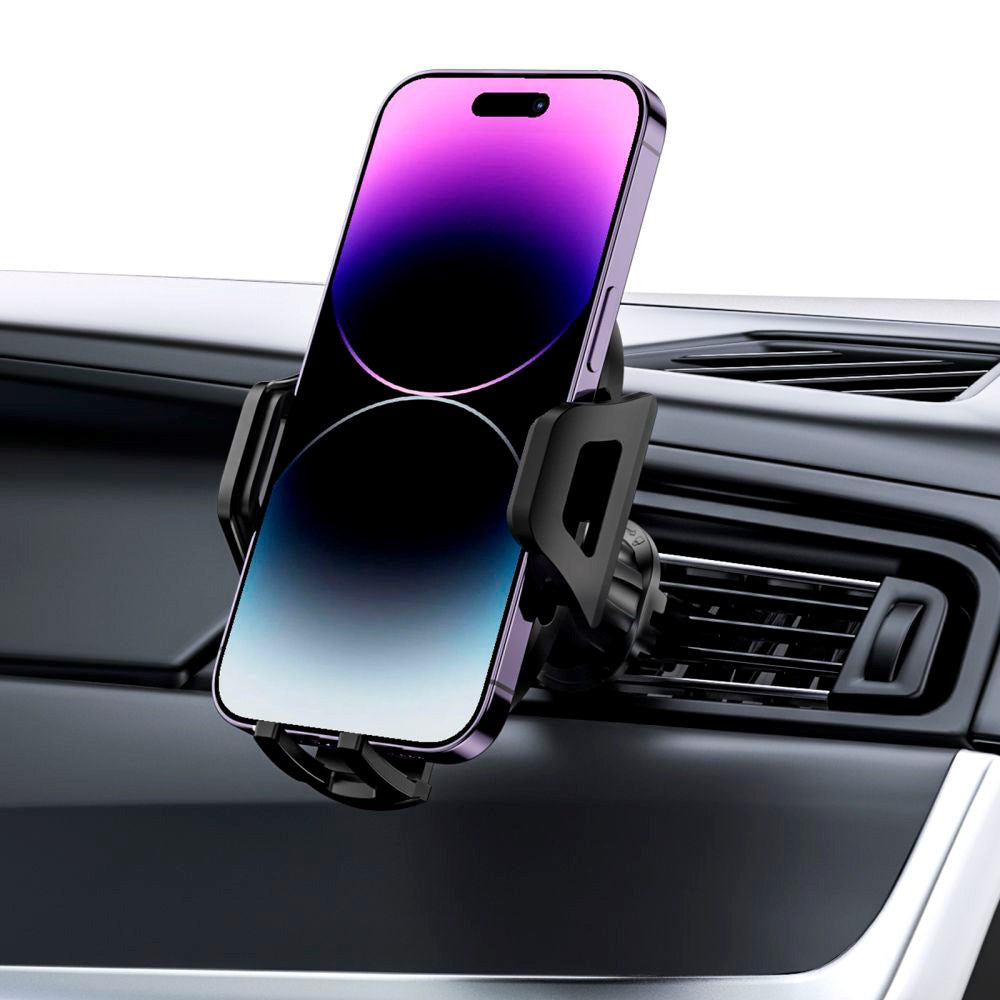 Tech-Protect V5 Universal Mobilholder til Bil - Instrumentbræt & Ventilationsanlæg - Mobil: 50 - 90mm - Sort