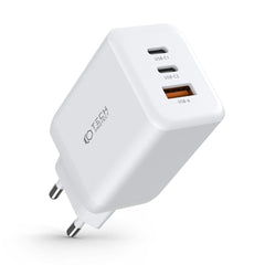 Tech-Protect PD 65W Vægoplader m. 2 x USB-C & 1 x USB-A - Hvid