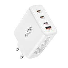 Tech-Protect PD 100W GaN Vægoplader m. 3 x USB-C & 1 x USB-A - Hvid