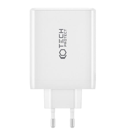 Tech-Protect PD 100W GaN Vægoplader m. 3 x USB-C & 1 x USB-A - Hvid