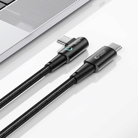 Tech-Protect Ultraboost PD 60W/6A Vinklet USB-C til USB-C Kabel 1m - Sort