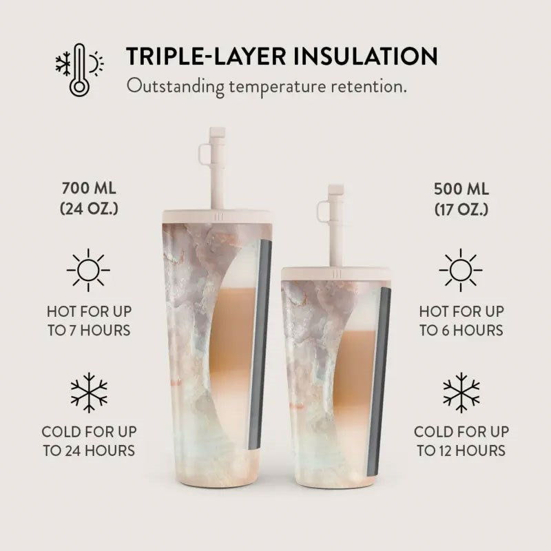 Burga Termokop m. Låg & Sugerør - 500ml - Serene Sunset