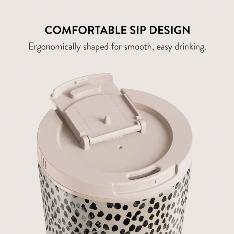 Burga Termokop m. Låg & Sugerør - 500ml - Almond Latte