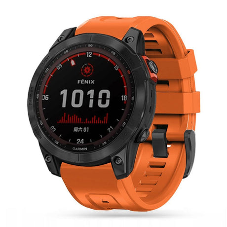 Universal Garmin 22mm QuickFit Tech-Protect Iconband Line Silikone Rem - Orange