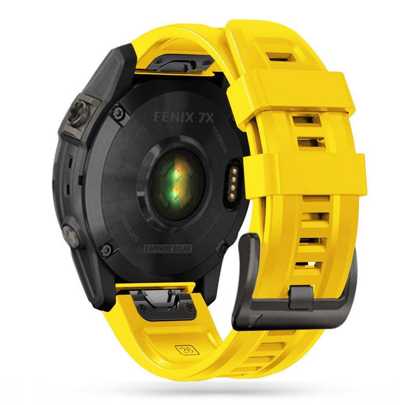 Universal Garmin 22mm QuickFit Tech-Protect Iconband Line Silikone Rem - Gul