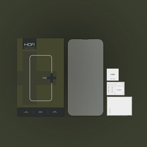 iPhone 17e / 16e / 14 / 13 / 13 Pro Hofi Glass Pro+ Hærdet Glas Skærmbeskyttelse - Case Friendly - Sort Kant