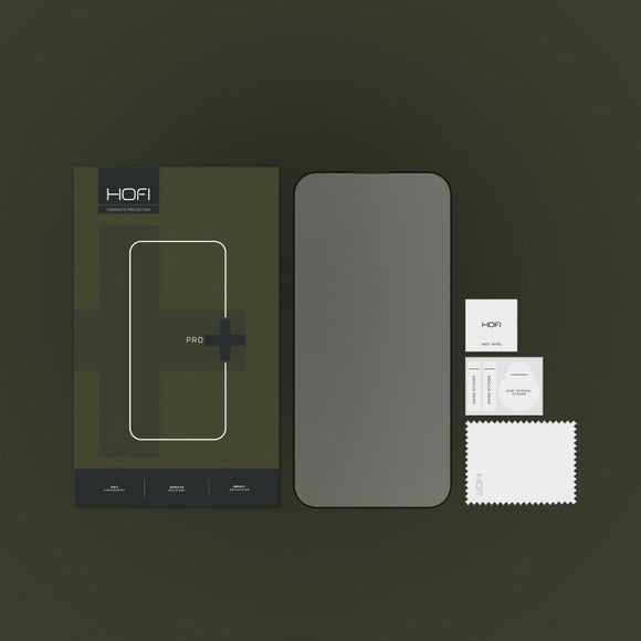 iPhone 14 Pro Hofi Glass Pro+ Hærdet Glas Skærmbeskyttelse - Case Friendly - Sort Kant