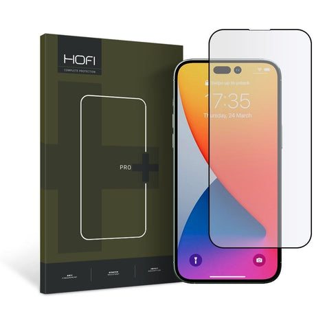iPhone 14 Pro Max Hofi Glass Pro+ Hærdet Glas Skærmbeskyttelse - Case Friendly - Sort Kant