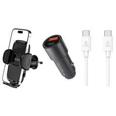 Kør-selv-ferie pakke 1 - inkl. Mobilholder / USB-C - USB-C Kabel / Biloplader