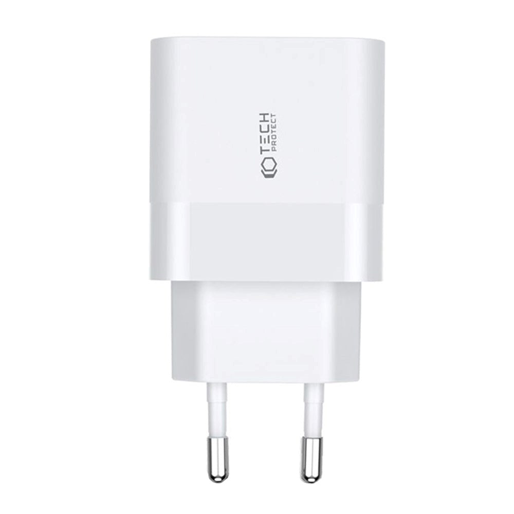 Tech-Protect PD 30W Vægoplader m. 1 x USB-C & 1 x USB-A - Hvid