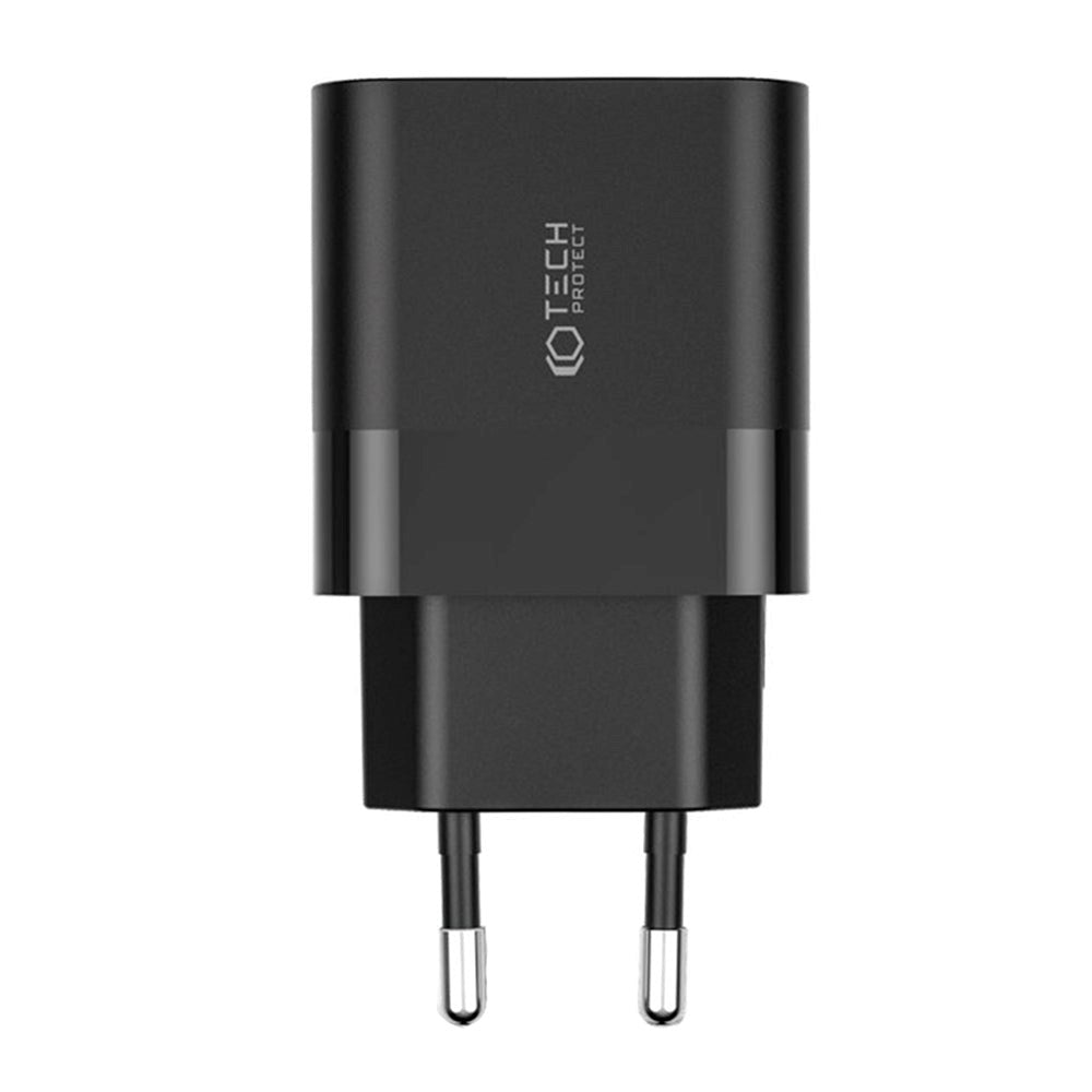 Tech-Protect PD 30W Vægoplader m. 1 x USB-C & 1 x USB-A - Sort