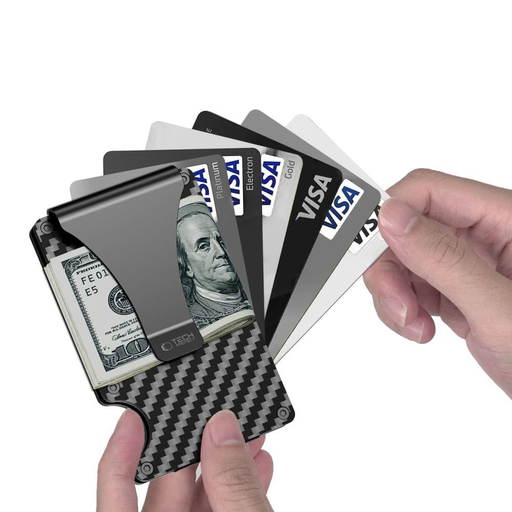 Tech-Protect Thorn RFID Kortholder - Carbon Sort