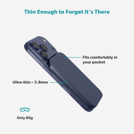 Epico UltraPack Slim 3.000mAh Trådløs Powerbank - MagSafe / Qi2 Kompatibel - Sølv