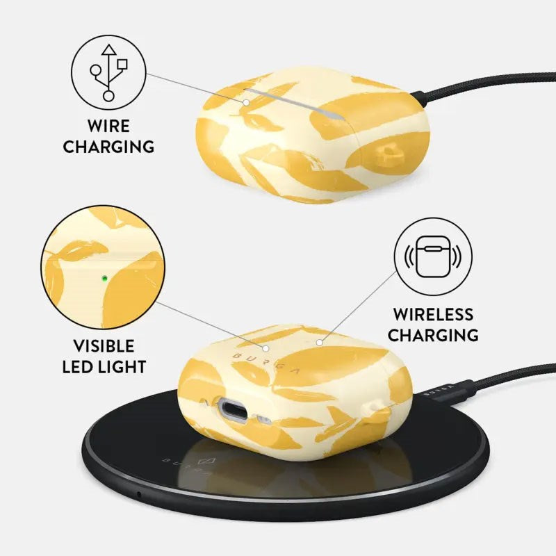 Apple AirPods (4. Gen.) Burga Cover m. Karabinhage - Lemon Tart