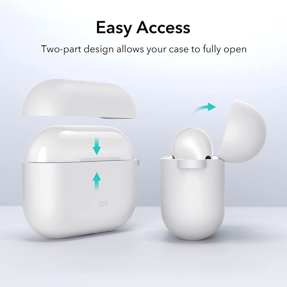 ESR Bounce Apple Airpods (3. gen.) Silikone Cover m. Karabinhage - Hvid