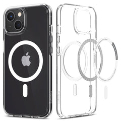 iPhone 13 Spigen Ultra Hybrid Cover - MagSafe Kompatibel - Gennemsigtig / Hvid