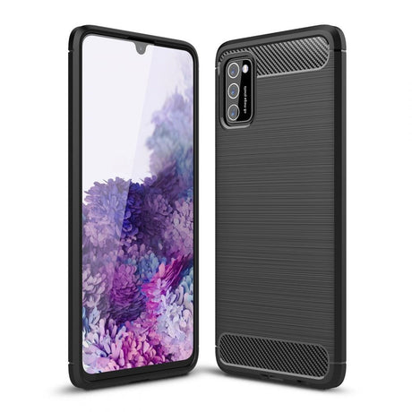 Samsung Galaxy A03s Tech-Protect Fleksibelt Plastik Carbon Cover - Sort