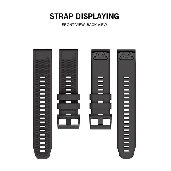 Universal Garmin 22mm QuickFit Rem Tech-Protect Smooth Silikone Rem - Sort