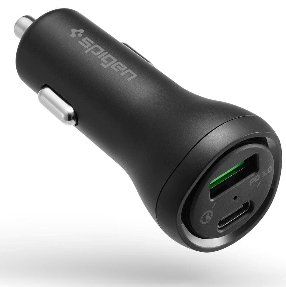 Spigen SteadiBoost Biloplader PD 45W m. USB-C & USB-A - Sort
